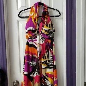 Floral Multicolor Halter Dress